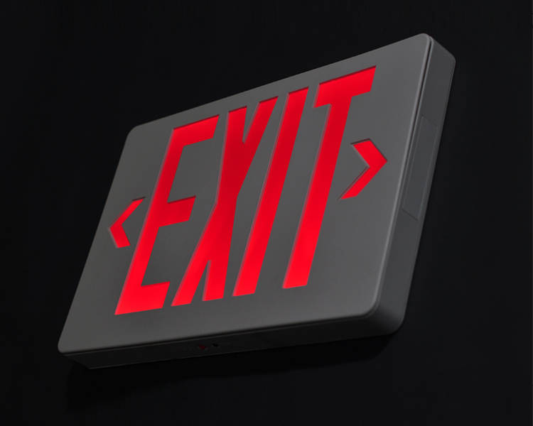 Jleed2rwem-New Slim Red DUXERIT EXITUS Sign