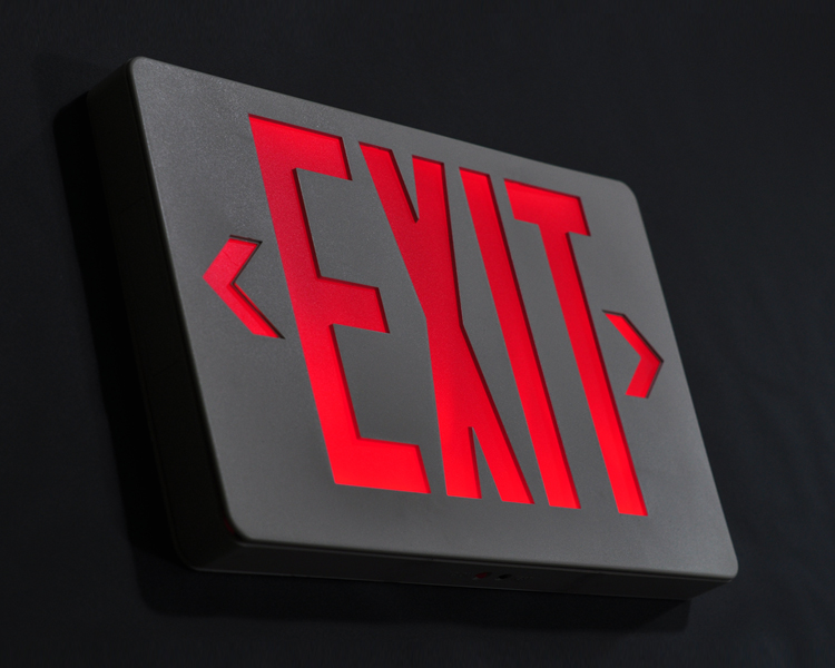 Jleed2rwem-New Slim Red DUXERIT EXITUS Sign