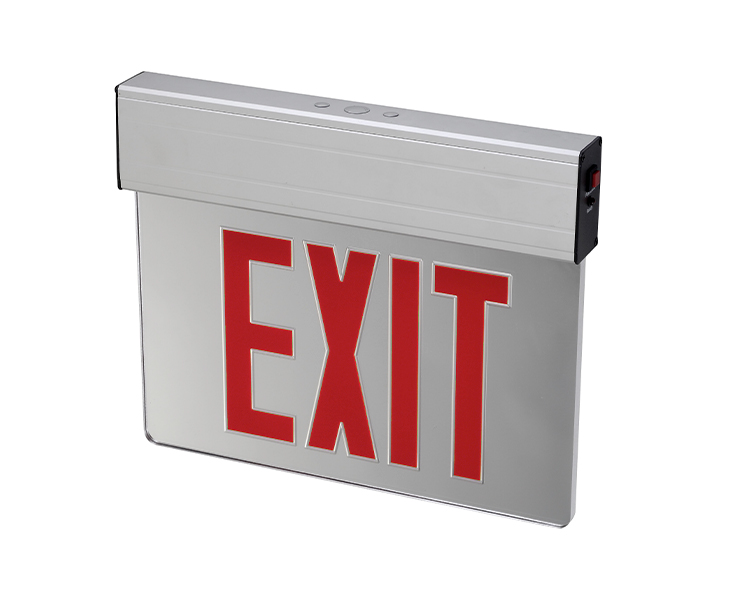Jexex1RM, Aluminium Housing Rubrum XII LEDs Exit lux cum Silver Enigma charta
